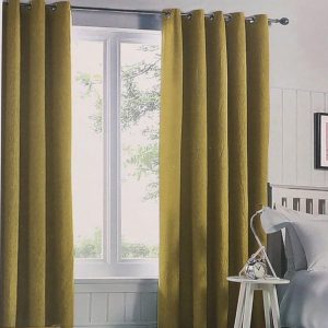 1Pc Danny Home Window Blackout Curtain- Mustard Yellow