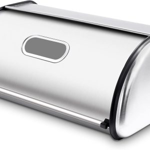 Small Bread Bin With Window- White