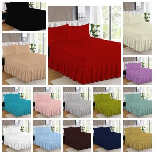 5 X 3Pcs Frilled Fitted Sheets -Single- SuperKing +Any Colour