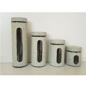 4Pcs Continental storage Canister set- Cream