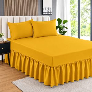 3 Pieces Frilled Valance Bed Sheets Set
