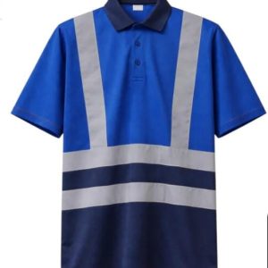 Short Sleeves Reflective Golf T-Shirt Royal/Navy