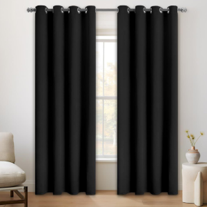 1Pc Danny Home Window Blackout Curtain -Black