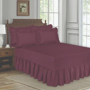 5 Pieces Frilled Valance Bed Cover Meroon