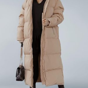 Women Puffer Coat - Beige