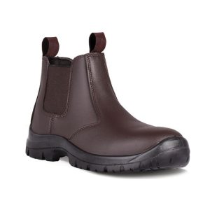 Chelsea Safety Boots With Steel Toe Cap -Brown
