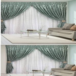 2 Piece Marble22 Duck Egg Curtains -3 Meter Combo