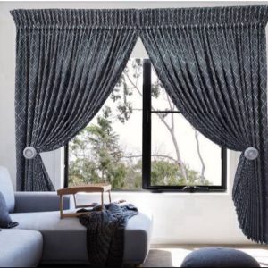 1 Piece BRS Diamond Black Waterfall Tape Curtain