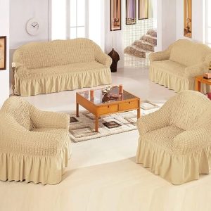 Ruffled Skirt Sofa Cover 4 Piece