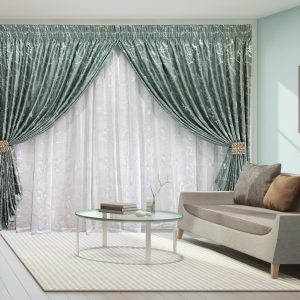 1 Piece Marble22 Duck Egg 2 Panel Curtain - 5 Meters