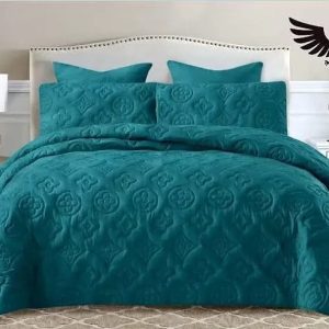 5 Piece Mokka Embroidered Bed Spread Set - Super King Size