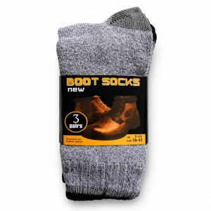 3 Pair Boot Socks - Assorted