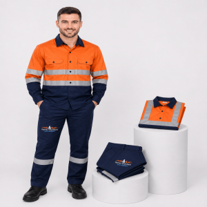 D59 Flame Retardant Pants & Acid Resistance + Long Sleeves Reflective Shirt Combo