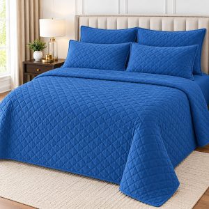 Plain Velvet Comforter Set - 5 Piece