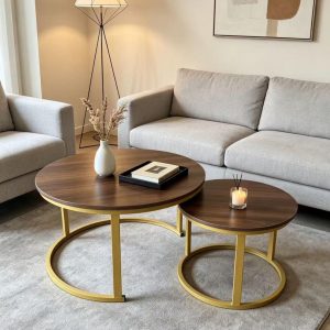 Round Nesting Coffee Table - 2 Piece Set