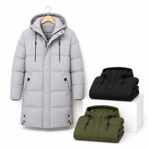 Buy 3 Men' Long Puffer Jackets-Combo