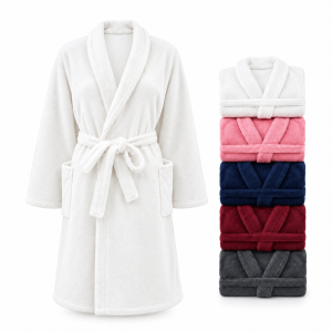 Buy Any 5 Unisexual Plush Shawl Bathrobes- Bulk