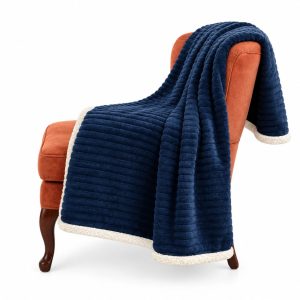 Stripey Flannel Fleece Blankets - Queen