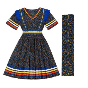 African Print Flare Dress & Headrwap