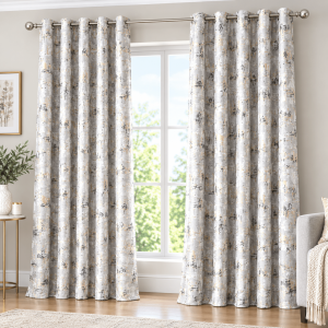 2 Piece Marble Velvet Eyelid Curtains